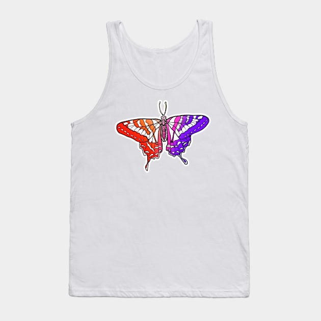 Lesbian Flag Butterfly Tank Top by Queer Menagerie